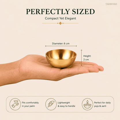 Patterned Brass Diya, 2.5 Inch (Set of 10)