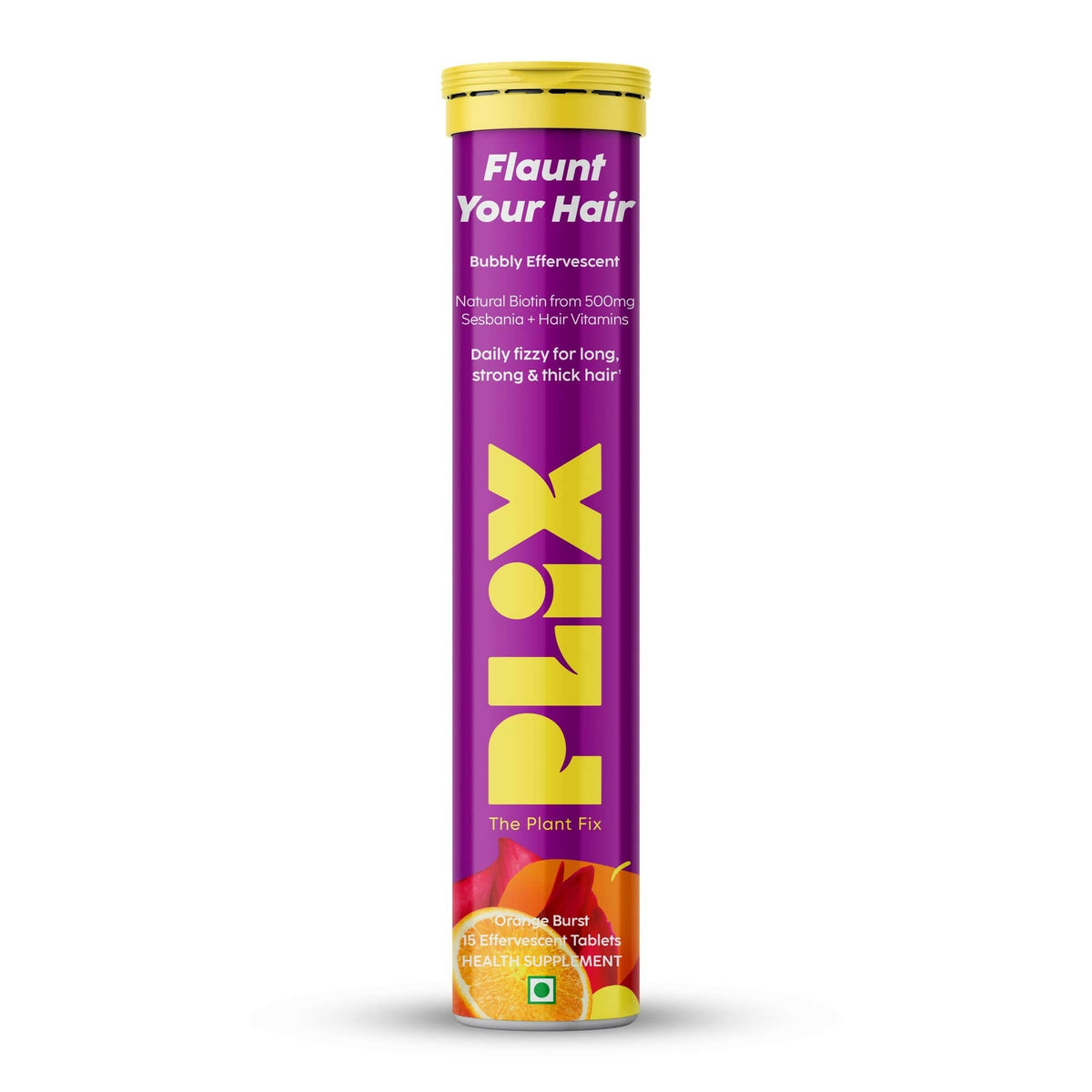 PLIX The Plant Fix Flaunt Your Hair Natural Biotin Effervescent Tablets - Orange Burst - Mytrendzcart
