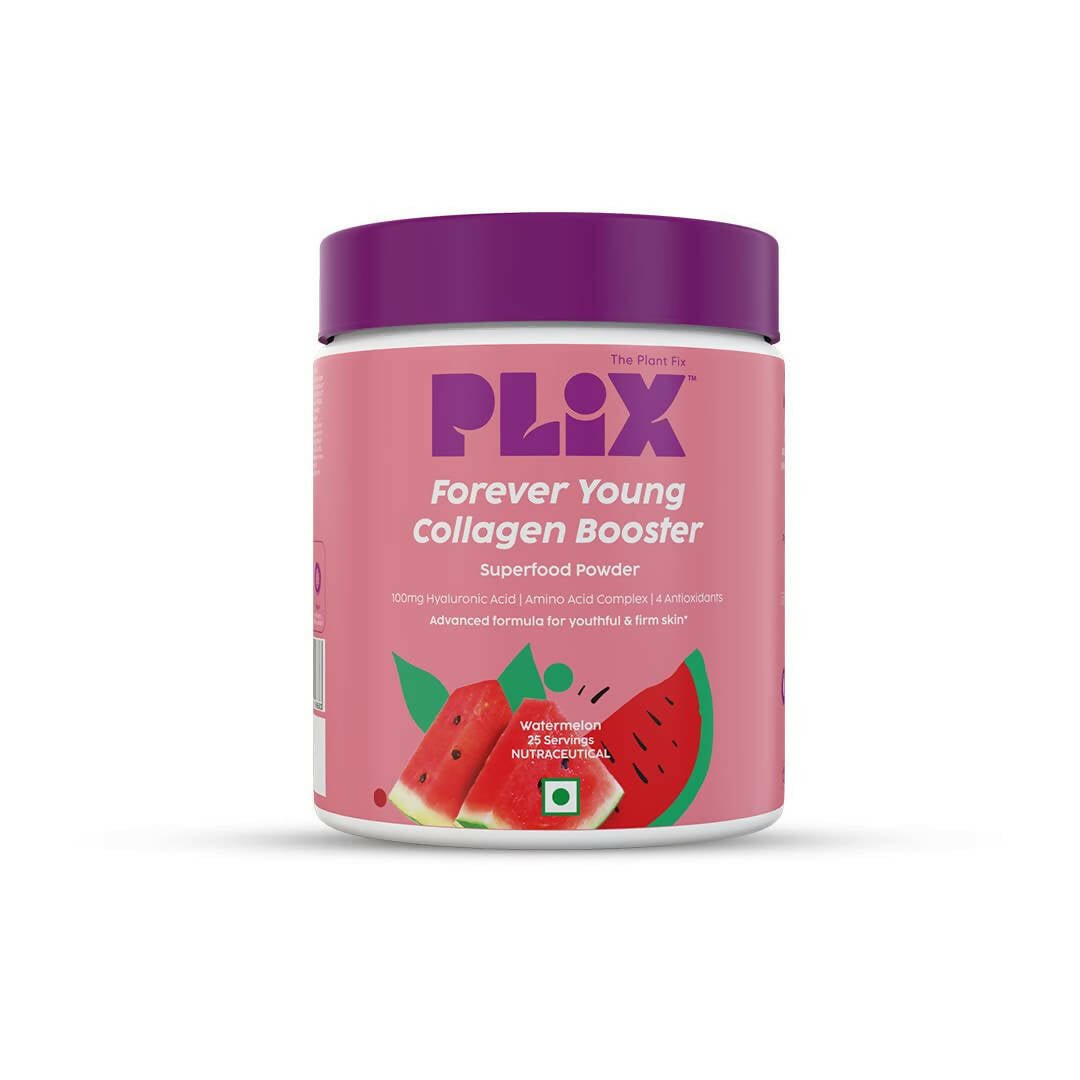 PLIX The Plant Fix Wholefood Forever Young Collagen Builder Powder for Skin - Watermelon - Mytrendzcart