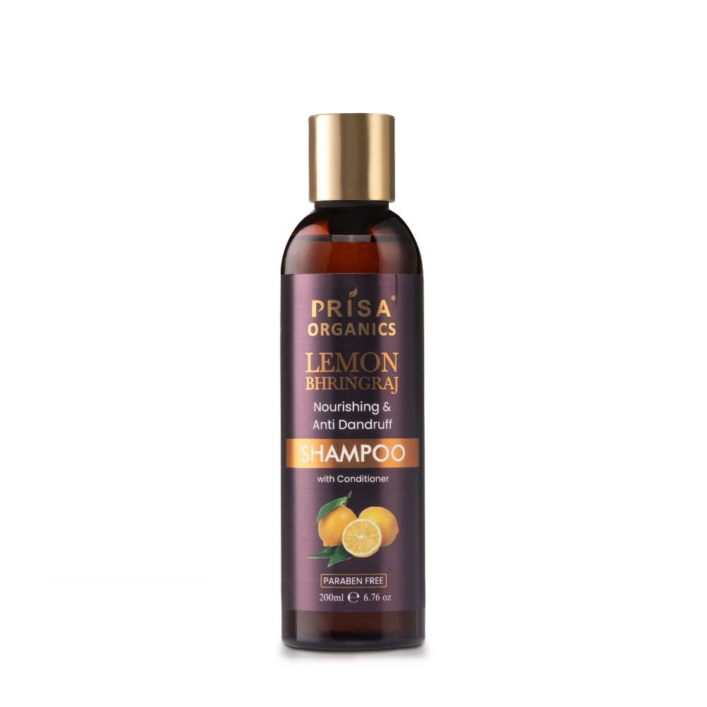 Prisa Organics Lemon Bhringraj Nourishing & Anti Dandruff Shampoo - Mytrendzcart