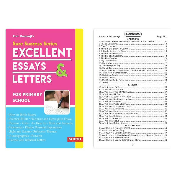 Prof. Bannerji's Sure Success Excellent Essays And Letters for Primary School | Age 7 - 15 years - Mytrendzcart