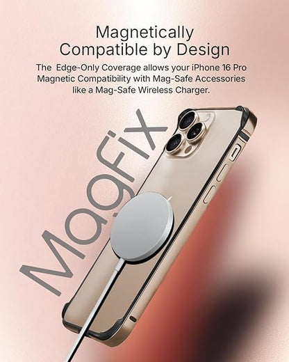 RAEGR iPhone 16 Pro Case | Anodized Aluminum Bumper | Supports Mag - Safe Wireless Charging | Edge Armor Protective Minimal Case Designed for iPhone 16 Pro (6.3 - Inch) (2024) - Desert Titanium RG10579 - Mytrendzcart