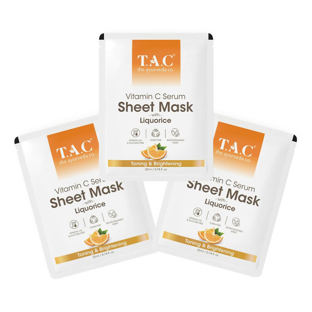 TAC - The Ayurveda Co. Vitamin C Serum Sheet Mask | Natural Skin Brightness - Mytrendzcart