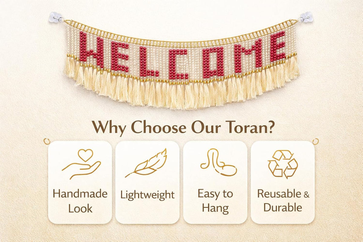 Red Pearl Welcome Toran, 3 Ft