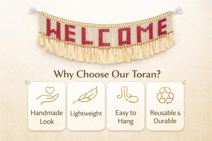 Red Pearl Welcome Toran, 3 Ft