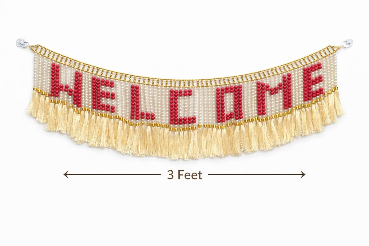Red Pearl Welcome Toran, 3 Ft