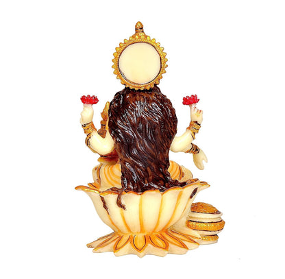 Handcrafted Resin Lakshmi & Ganesha Idol - 7 Inch