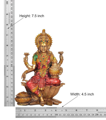 Handcrafted Resin Lakshmi & Ganesha Idol - 7 Inch