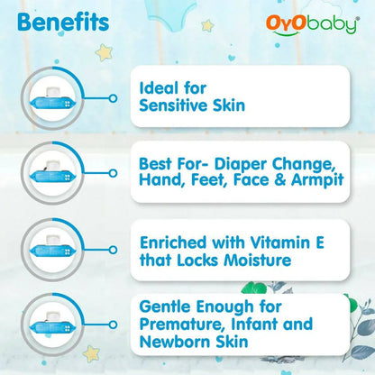 Oyo Baby 98% Water Baby Wipes -72 Wipes Mytrendzcart