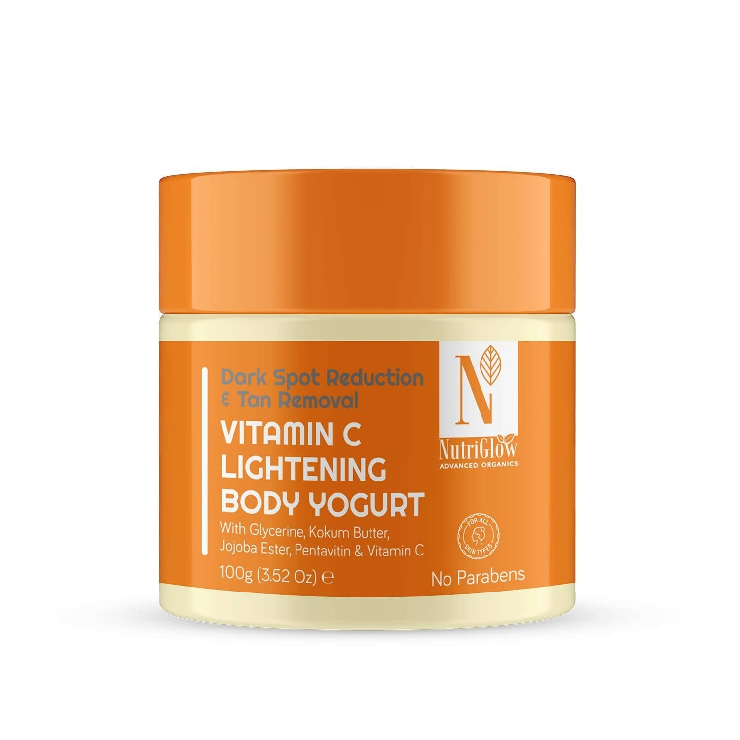 NutriGlow NATURAL'S Vitamin C Lightening Body Yogurt, Moisturize Skin, Deep Nourishing - Mytrendzcart