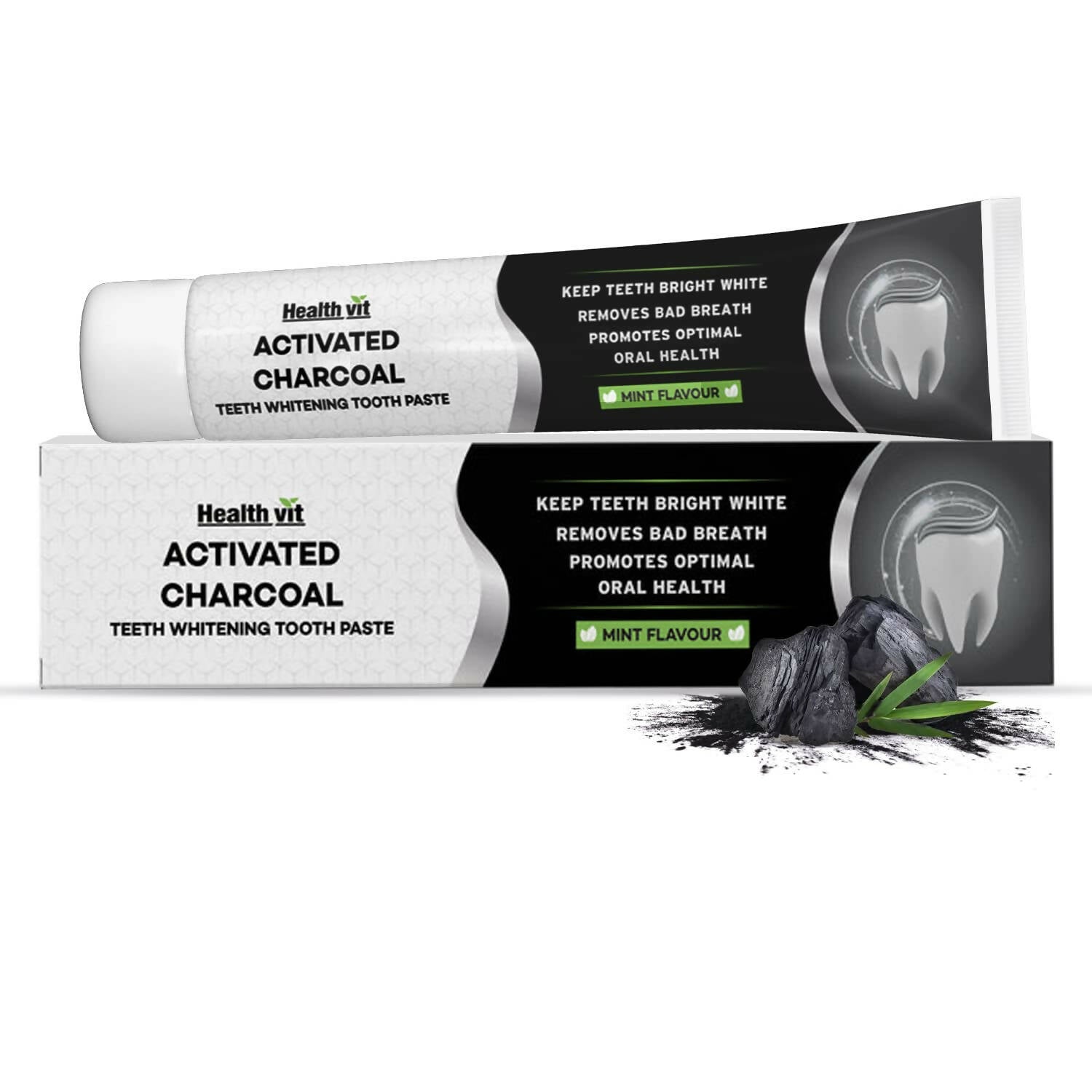 Healthvit Activated Charcoal Toothpaste - Mytrendzcart