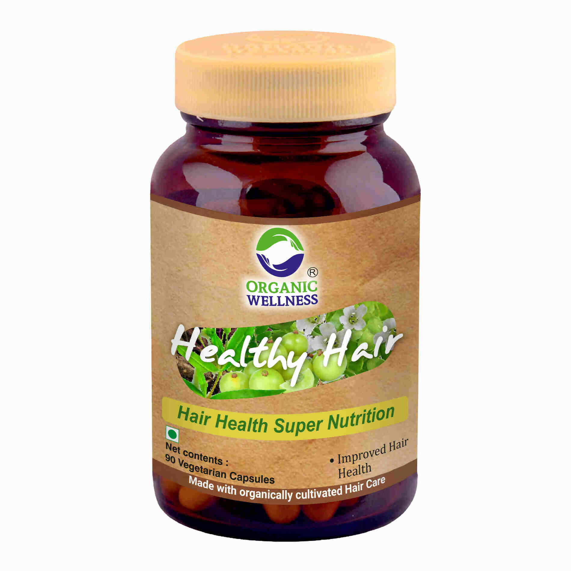 Organic Wellness Healthy Hair Vegetarian Capsules - Mytrendzcart