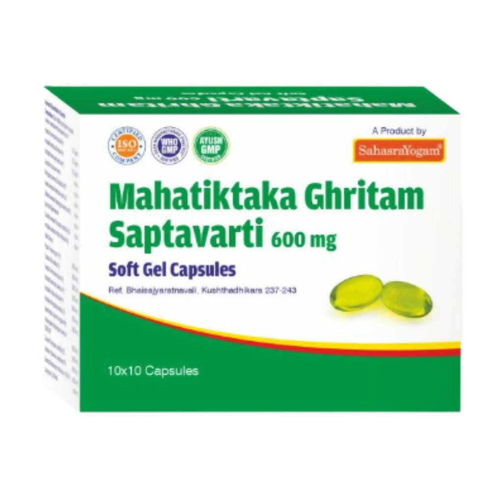 Sahasrayogam Mahatiktaka Ghritam Saptavarti Softgel Capsules - Mytrendzcart