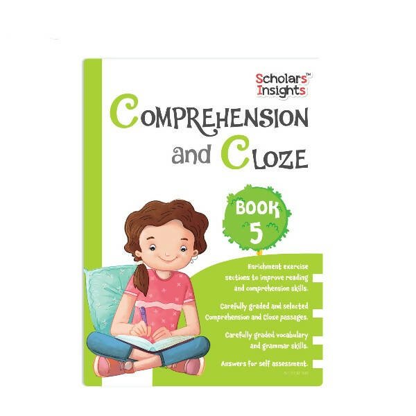 Scholars Insights Comprehension and Cloze Grade 5|English Vocabulary, Grammar Skill Book 5| Ages 10 - 11 Years - Mytrendzcart