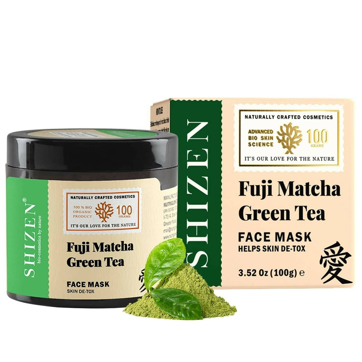 Shizen Bio - Cosmetics By Nature Fuji Matcha Green Tea Face Mask - Mytrendzcart