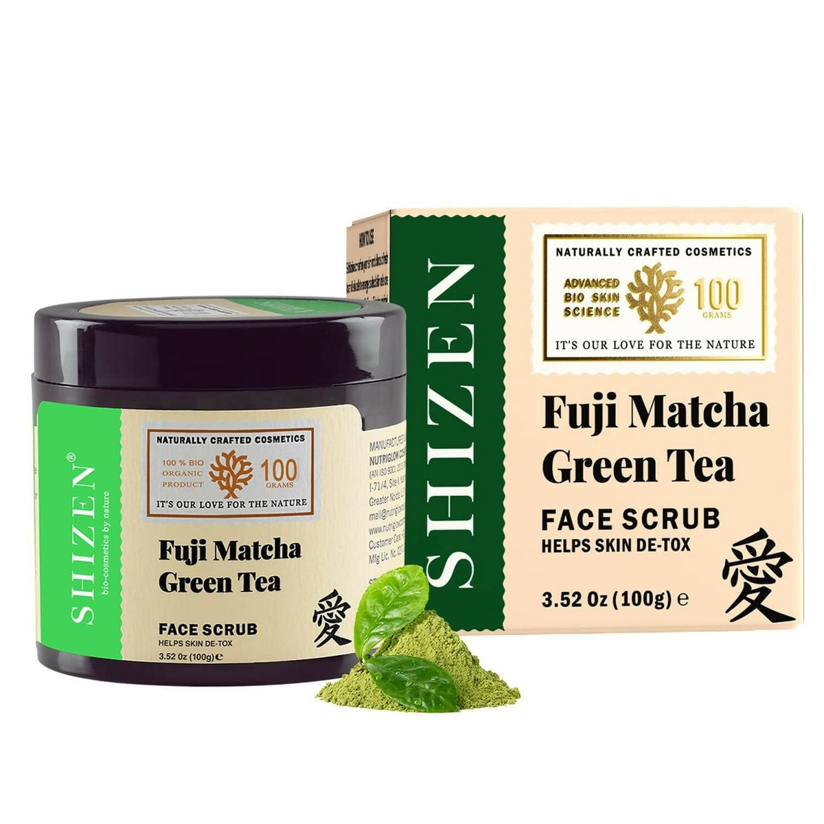 Shizen Bio - Cosmetics By Nature Fuji Matcha Green Tea Face Scrub - Mytrendzcart