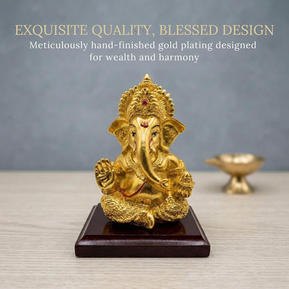 Silver Plated Ganesha Idol - Anti-Tarnish Murti