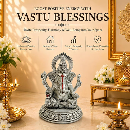 Silver Plated Ganesha Idol - Anti-Tarnish Murti
