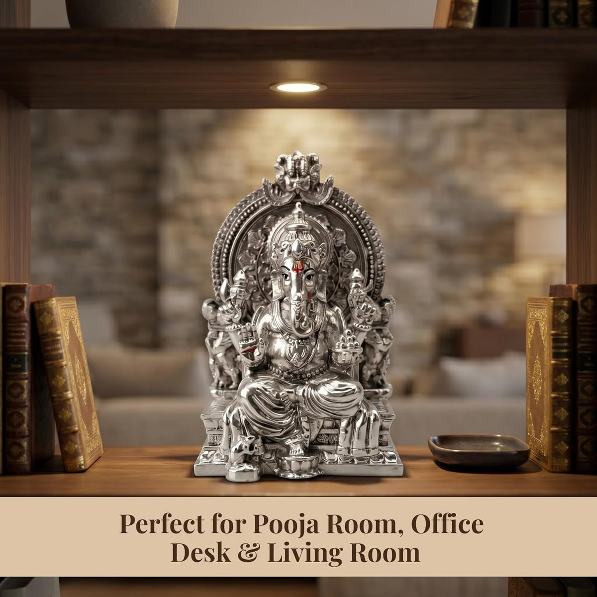 Silver Plated Ganesha Idol - Anti-Tarnish Murti