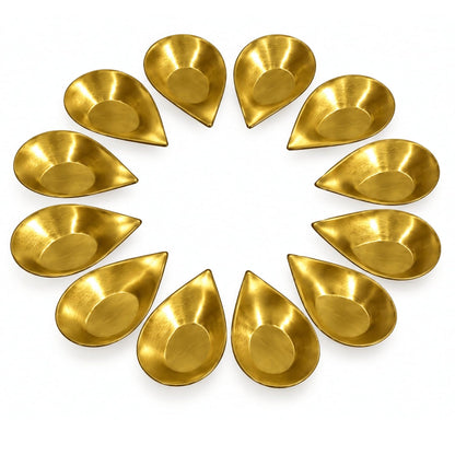 Small Brass Pooja Diyas (Set of 12)