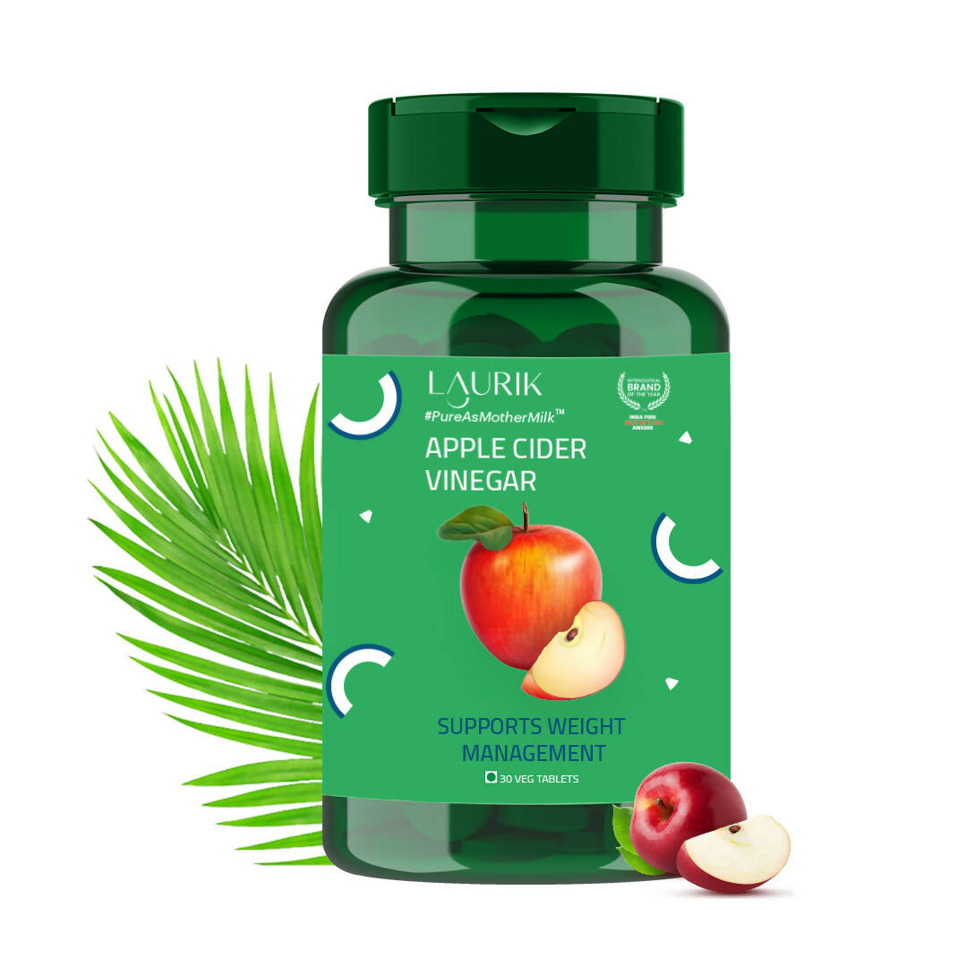 Laurik Organics Apple Cider Vinegar 500Mg Supplement Tablets For Weight Loss, Boost Energy - Mytrendzcart