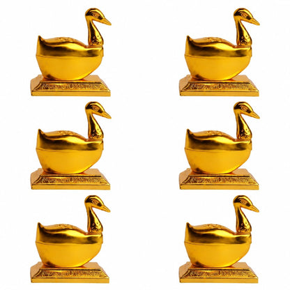 Swan Kumkum Box, Gold Plated (Pack of 6)