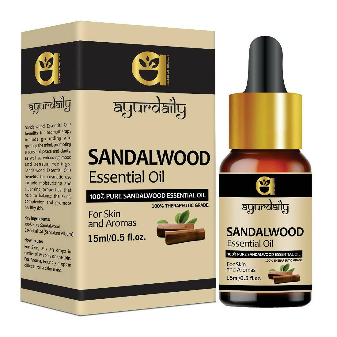 Ayurdaily Pure Sandalwood Essential Oil - Mytrendzcart