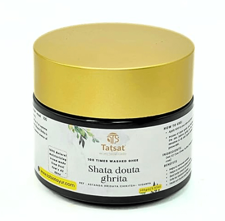 Tatsat Shata Dhauta Ghrita - 100 Times Washed Desi Cow A2 Ghee moisturizing cream. Anti - Aging, Removes Stretch Marks & Wrinkles - Mytrendzcart