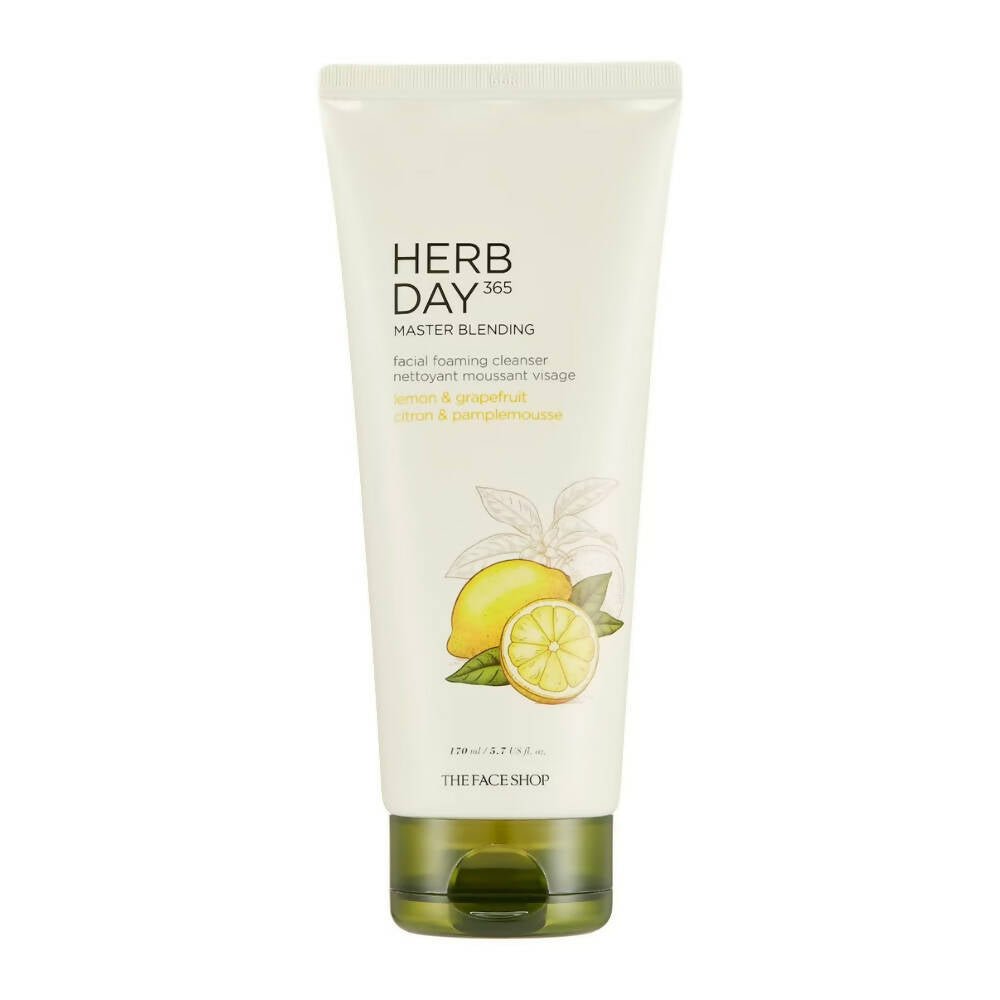 The Face Shop Herb Day 365 Master Blending Foaming Cleanser - Aloe & Green Tea - Korean Skincare - Mytrendzcart