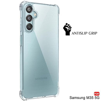TheGiftKart Transparent Crystal Clear Back Cover Case for Samsung Galaxy M35 5G | Shockproof Soft TPU Case | Cushioned Edges for Ultimate Protection Back Cover Case for Samsung M35 (TPU, Transparent) - Mytrendzcart