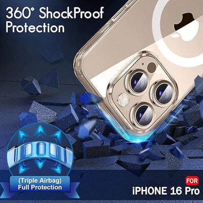 TheGiftKart Ultra - Hybrid Back Case Cover for iPhone 16 Pro Compatible with MagSafe | Camera Protection | Hard Crystal Clear Back | Shockproof Bumper Case Cover for iPhone 16 Pro (Transparent) - Mytrendzcart