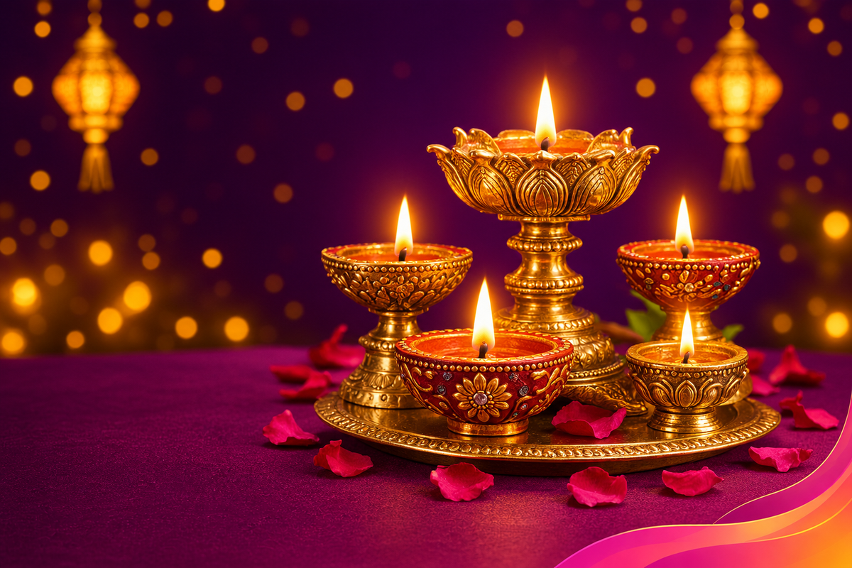 Diyas - Diwali collage tile (desktop)