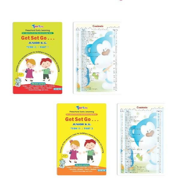 Tiny Tots Get Set Go Preschool Learning Junior KG Books Set of 4| Term wise Education Books| Ages 4 - 5 Years - Mytrendzcart