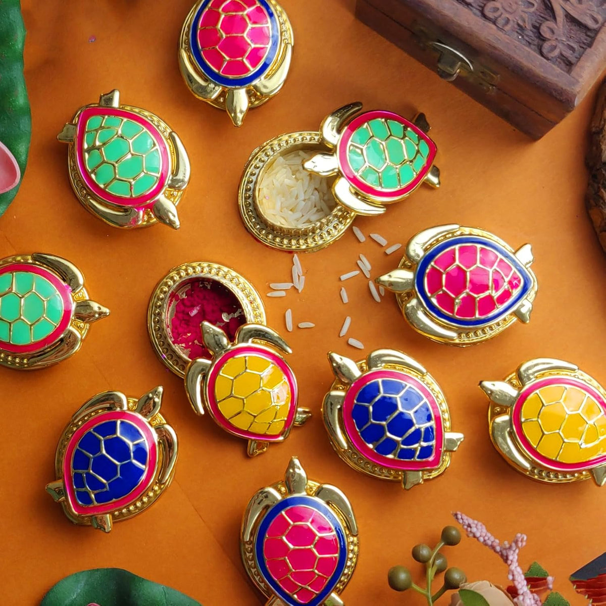 Tortoise Kumkum Holders (Set of 12)