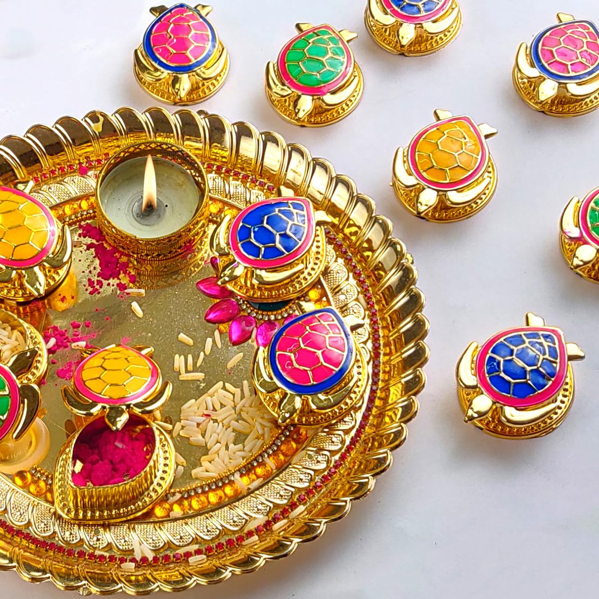 Tortoise Kumkum Holders (Set of 12)