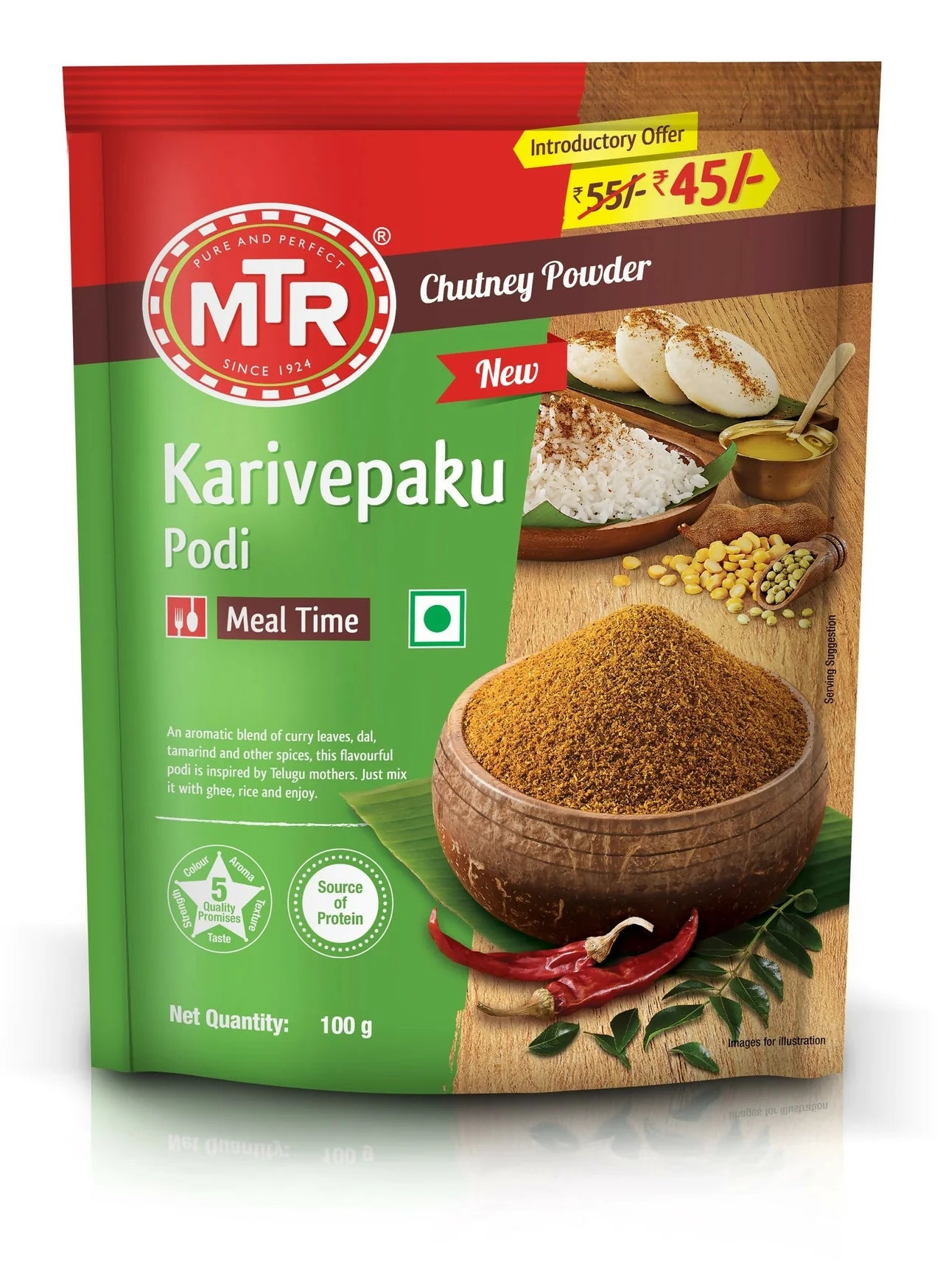 MTR Karivepaku Podi -100 gm - Pack of 3 Mytrendzcart