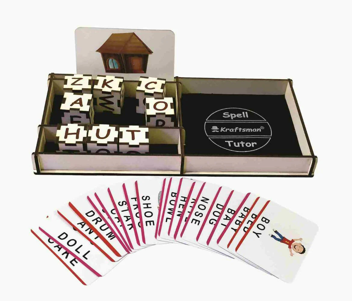 Kraftsman Wooden Spell Tutor Spelling Learning Game With Flash Cards | Educational Toys & Return Gift Mytrendzcart