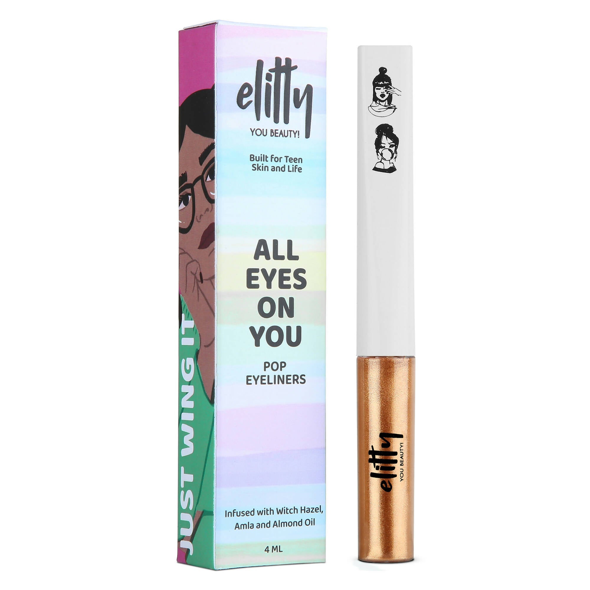 Elitty Rust Pop Color Metallic Finish Liquid Eyeliner - Eternal Eclipse (Rust) - Mytrendzcart