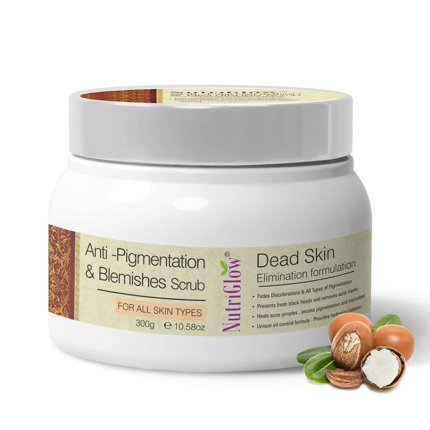 NutriGlow Anti Pigmentation & Blemishes Scrub with Shea Butter - Mytrendzcart