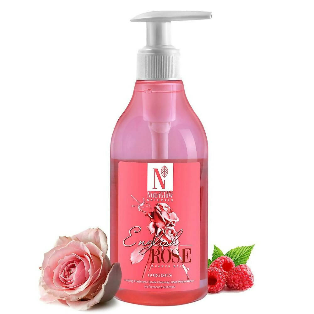 NutriGlow NATURAL'S English Rose Shower Gel With Mulberry Extract For Long Lasting Freshness - Mytrendzcart