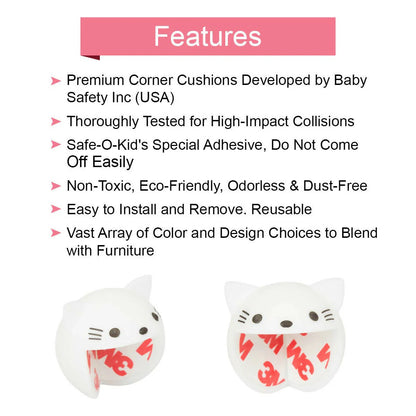 Safe-O-Kid Elegant Catchy Animal Shaped Corner Guards Prevents Head Injury, White Mytrendzcart