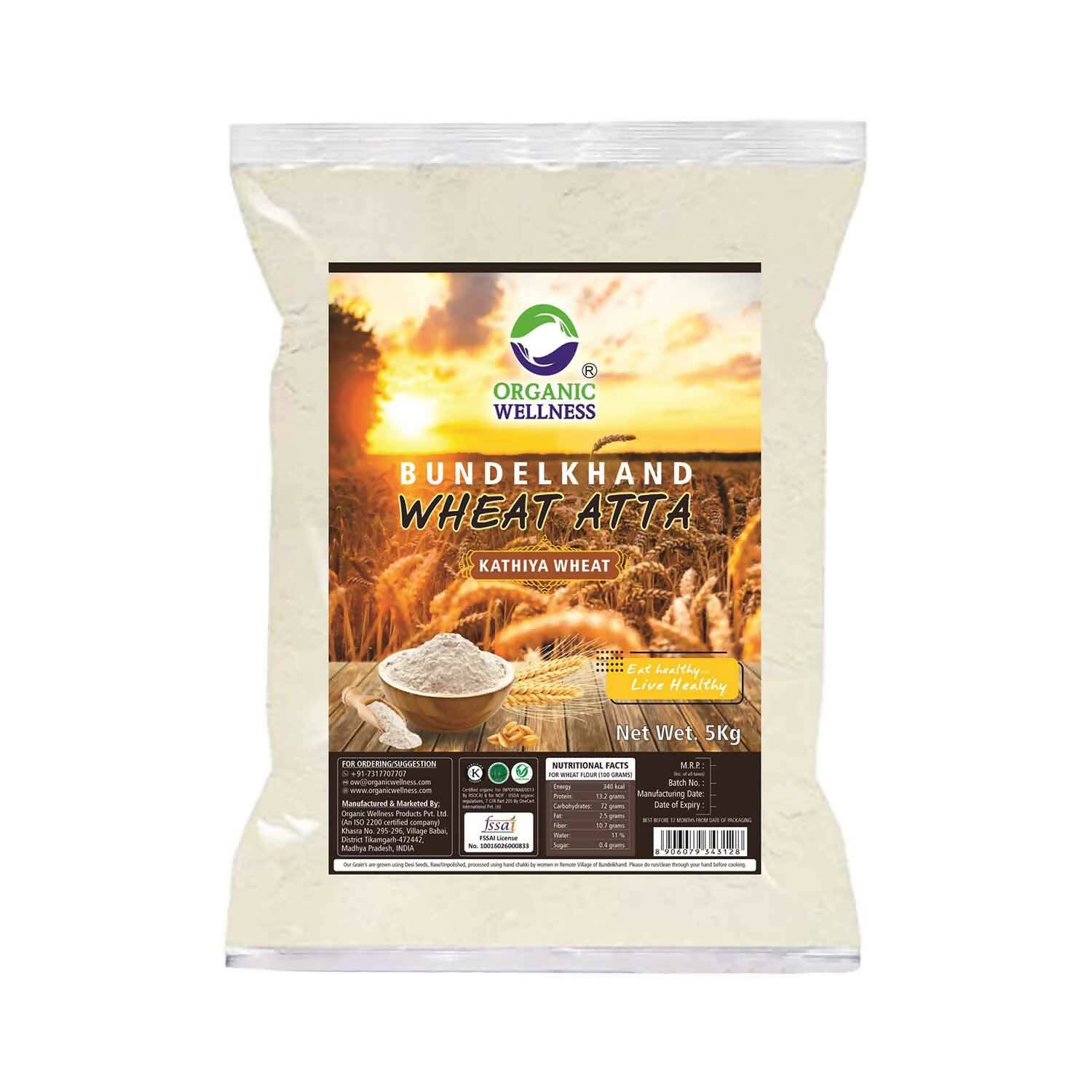 Organic Wellness Kathiya Wheat Atta - Mytrendzcart