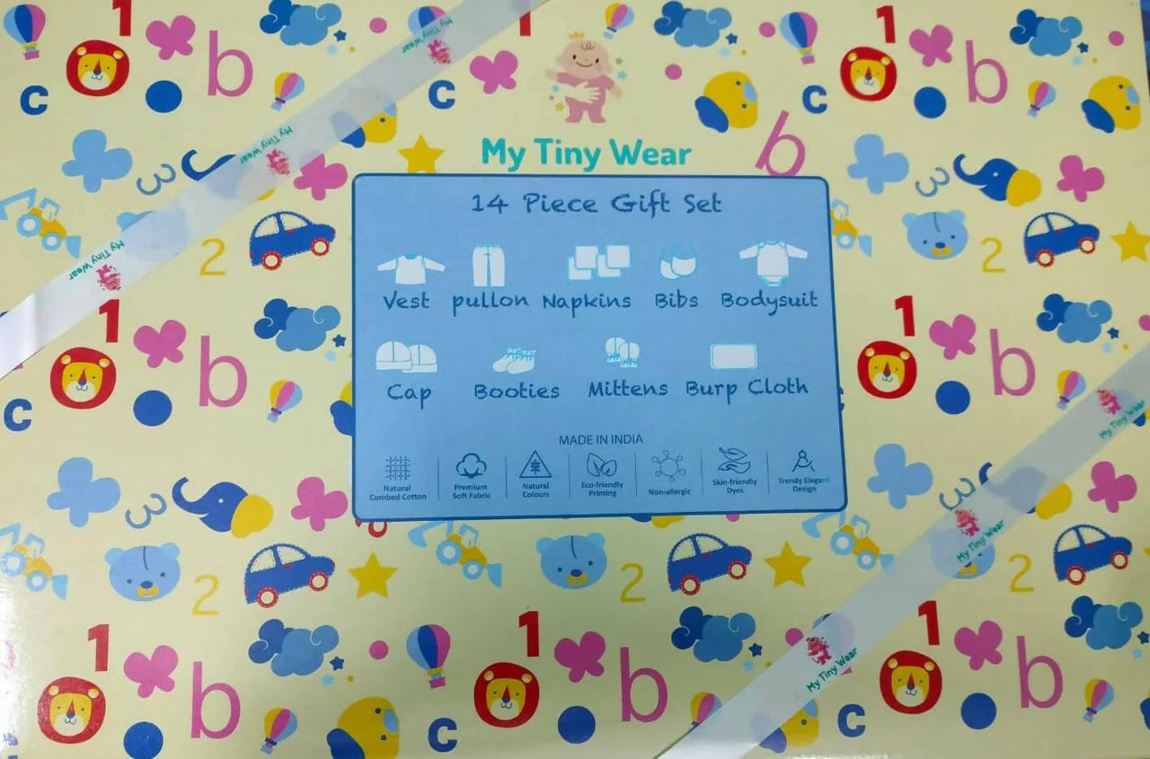 My Tiny Wear Full Sleeves New Born Baby Gift Set - Peach -0-3M Mytrendzcart