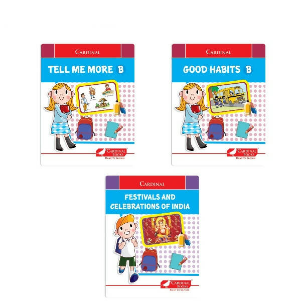 Cardinal General Knowledge Book 2 (Set of 3)|Good Habit B| Festival & Celebration of India| Tell Me More B| Combo Book Set| Ages 3-7 Years - Mytrendzcart