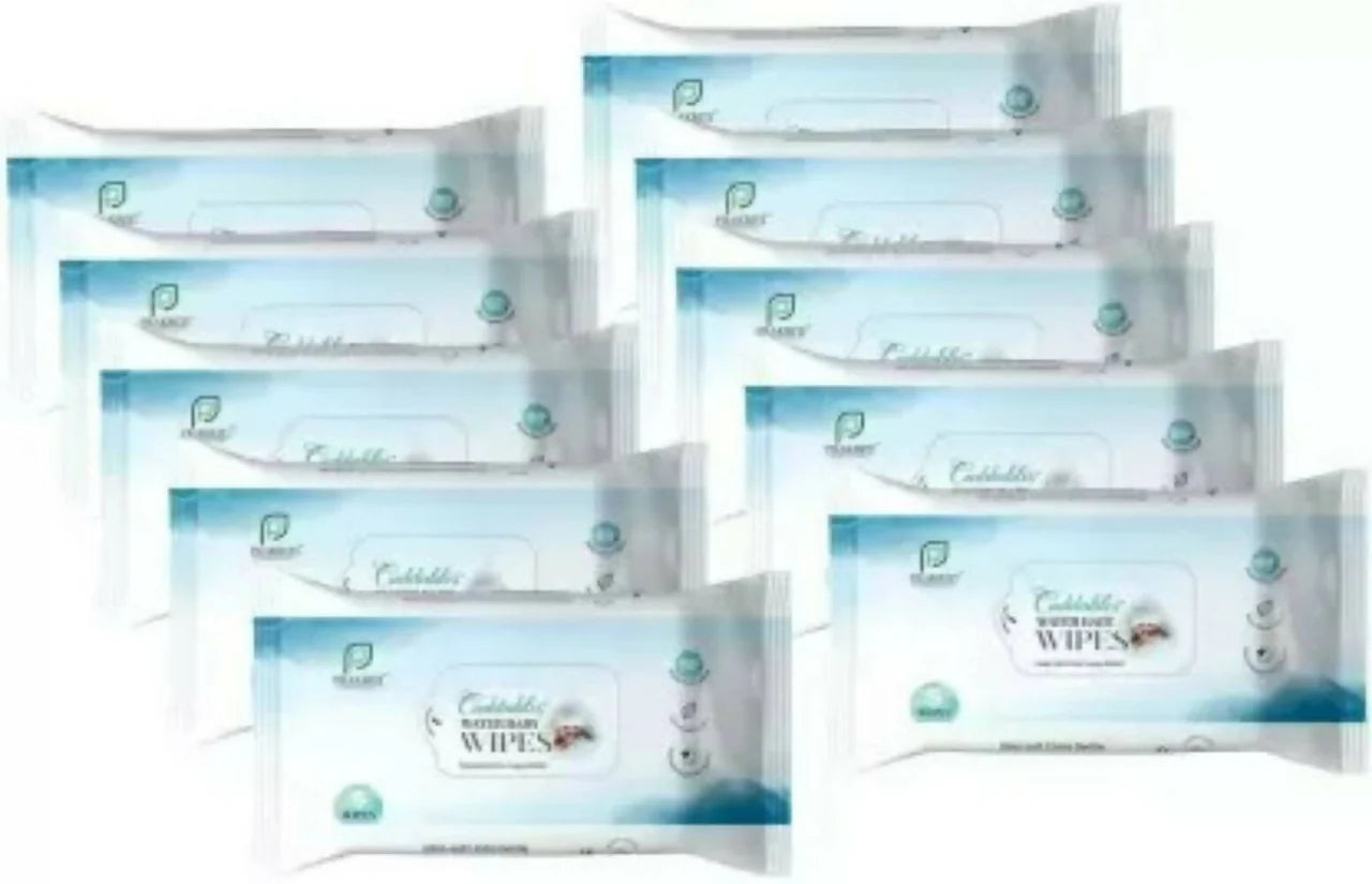 Cuddables 99% Water Baby Wipes - Natural Plant made cloth wipes | 5 Pcs Wipes, Pack of 10 (50 Wipes) -5 N - Pack of 10 Mytrendzcart