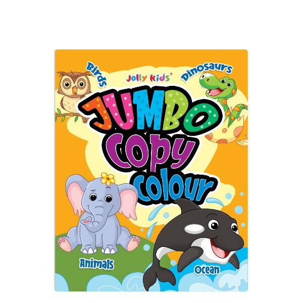 Jolly Kids Jumbo Copy Colouring Books for Kids| Fun Colouring Activity Books: Birds, Dinosaurs, Animals & Ocean| Ages 3-10 Years - Mytrendzcart